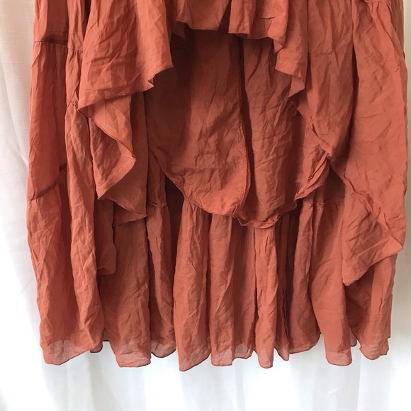 ERIKA PENA Rita Rumba boho high low ruffle hem tiered flowy skirt Sienna M/L - Picture 3 of 10